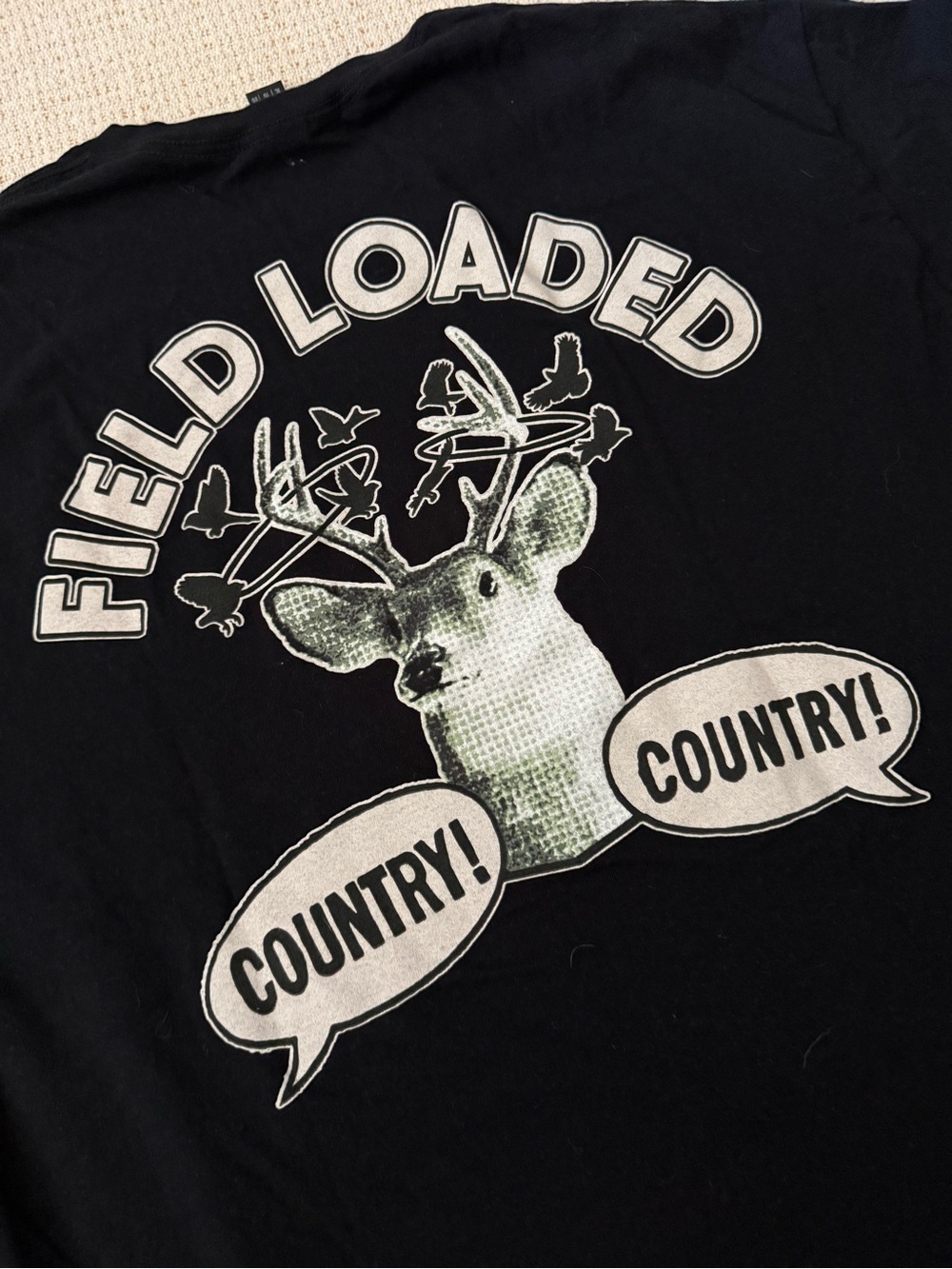 Hardy Field Loaded 'Country!' Local Crew Concert Black Tee 100% cotton